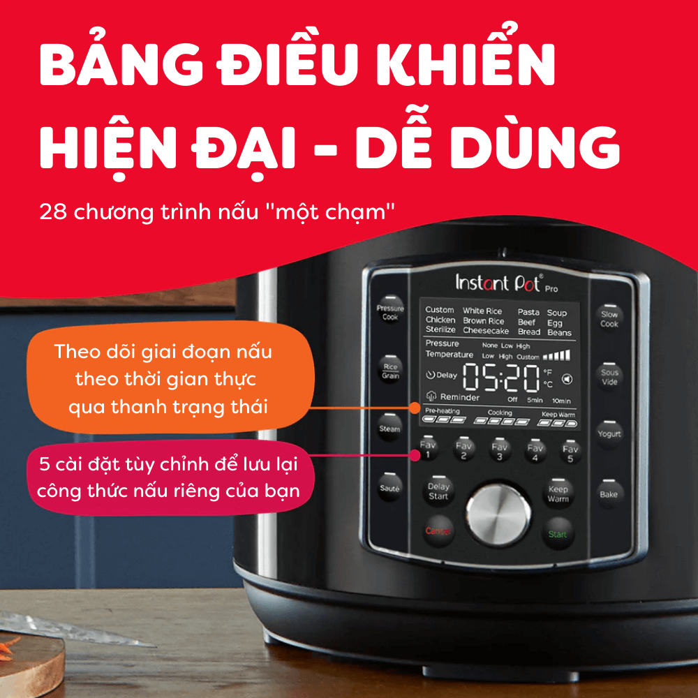 Nồi áp suất đa năng Instant Pot Pro 10in1 5.7L