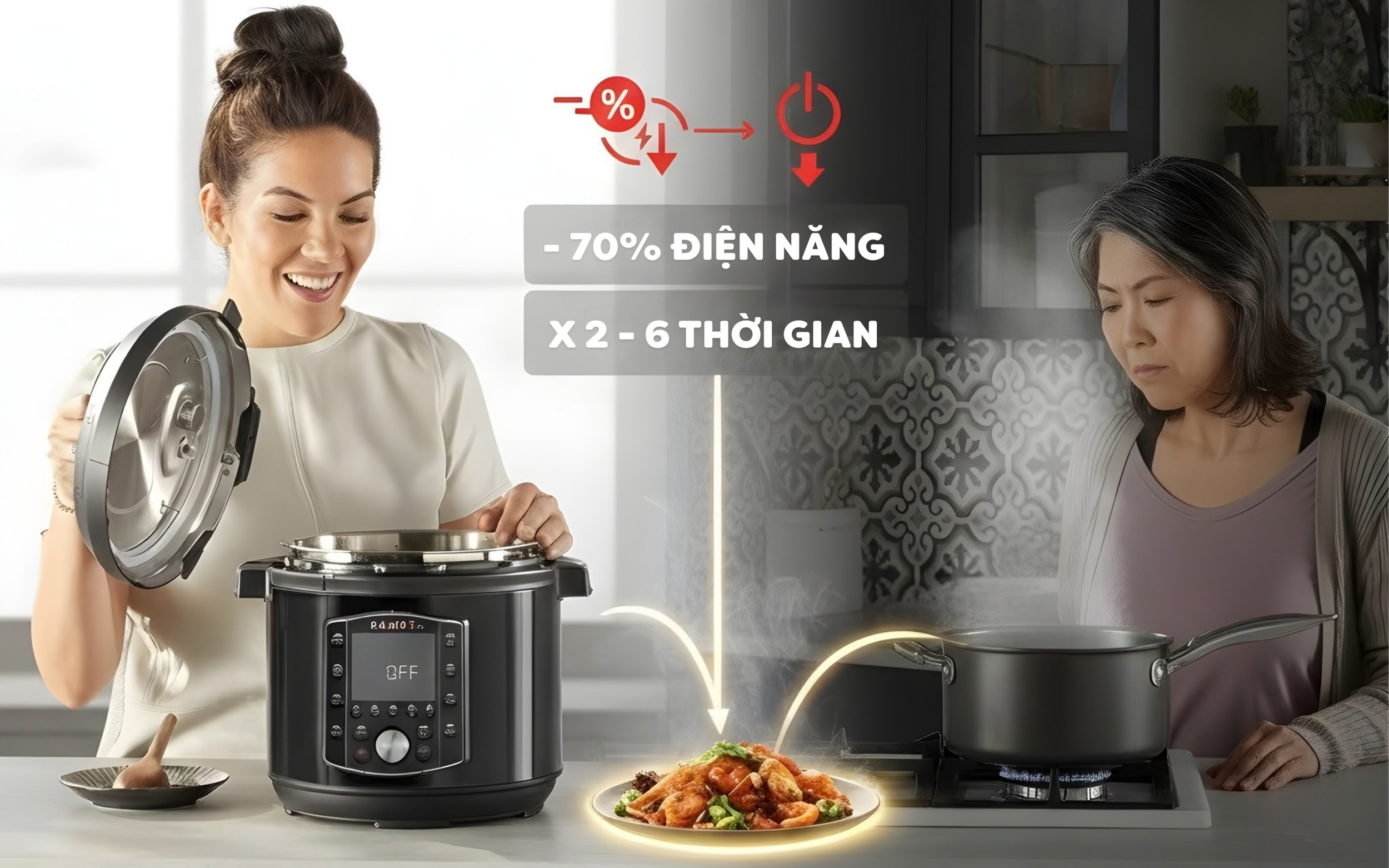 Instant Pot giúp tiết kiệm điện năng và thời gian nấu
