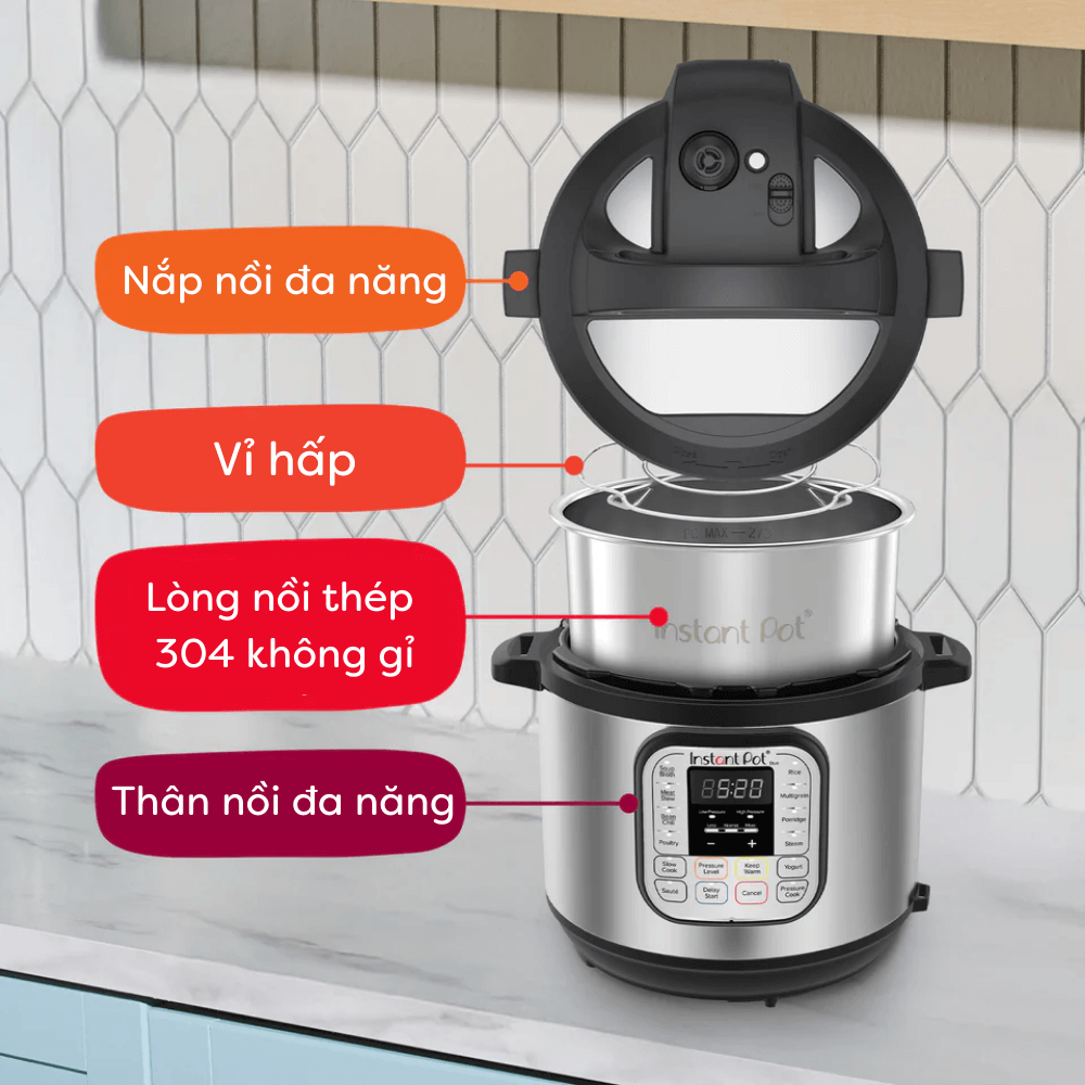 Phụ kiện đi kèm nồi áp suất điện đa năng Instant Pot Duo 7-in-1 5.7L