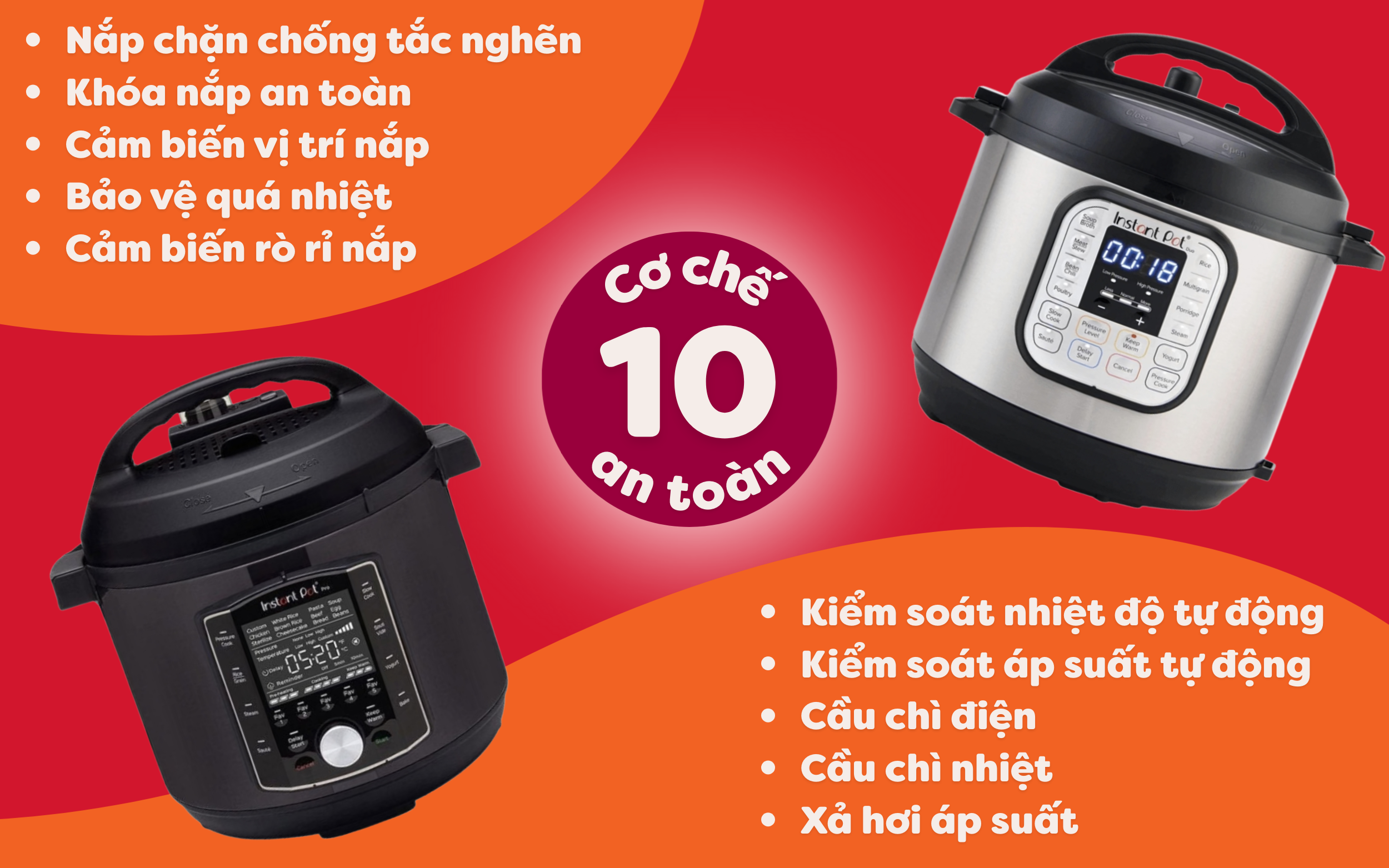 10 cơ chế an toàn Instant Pot