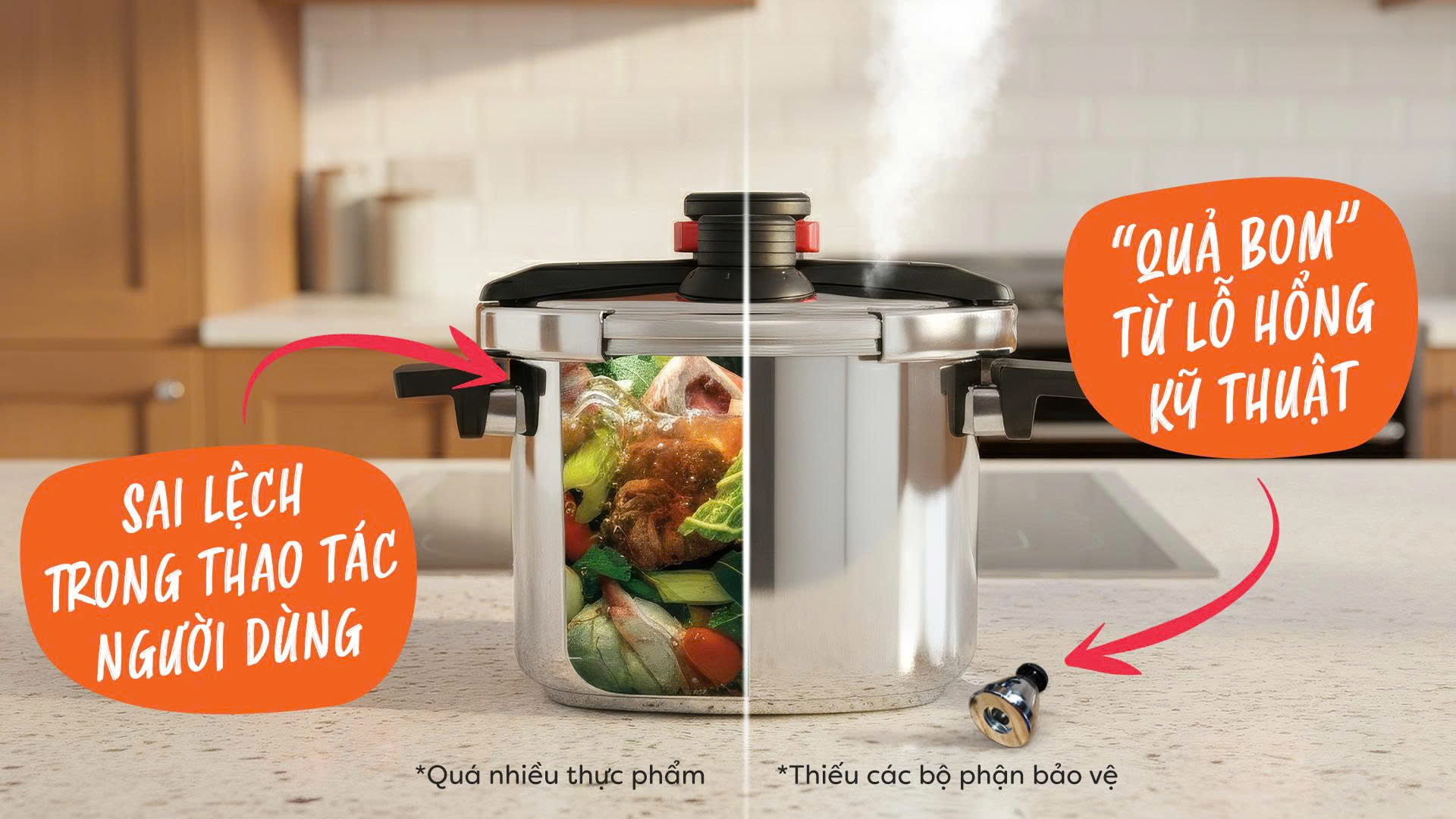 2 lý do chính dẫn đến nổi nồi áp suất