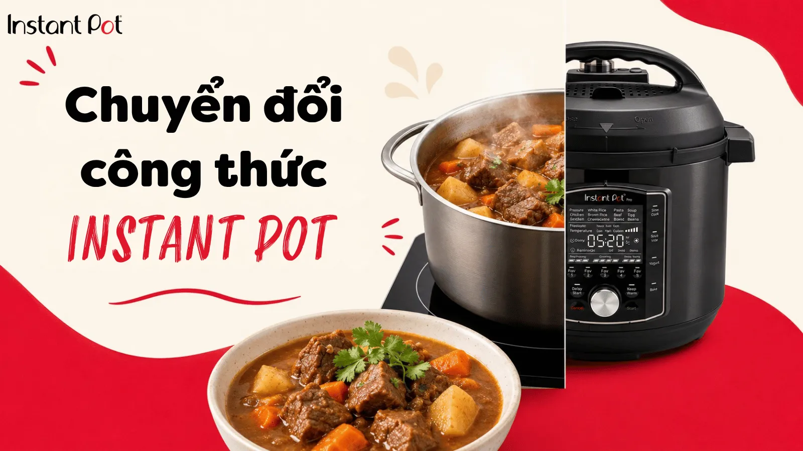 Cách chuyển đổi công thức Instant Pot chuẩn