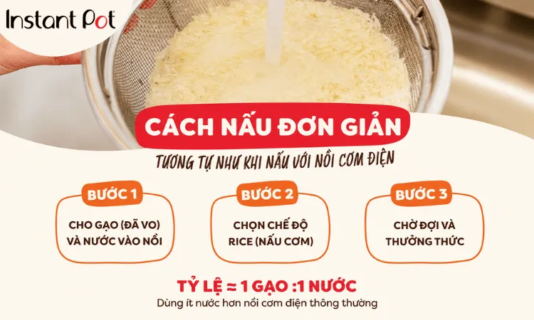 nấu cơm bằng Instant Pot 2